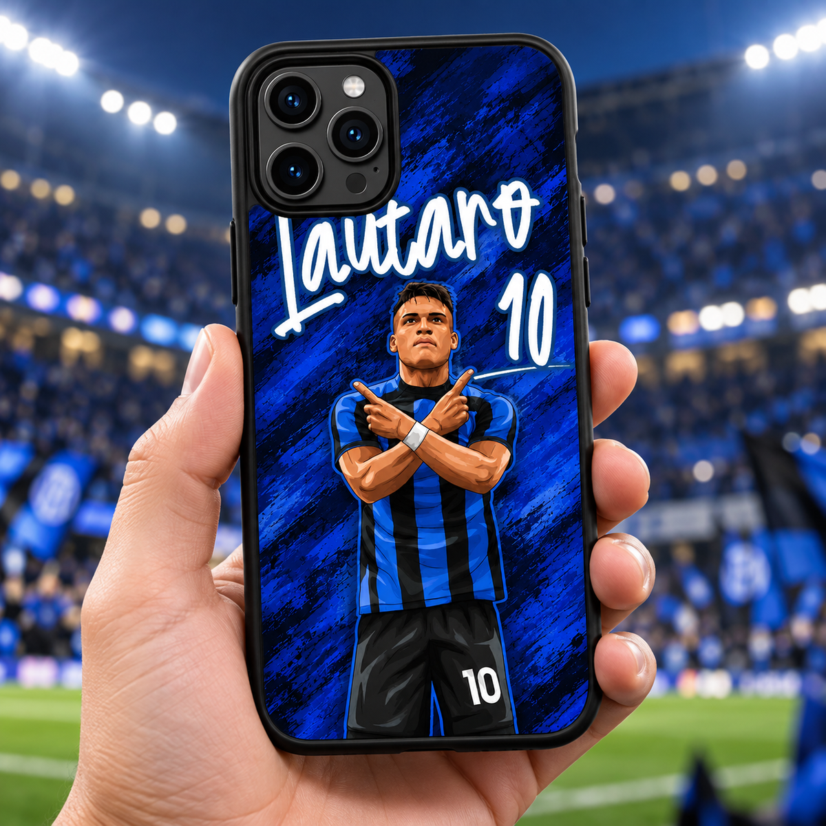 Lautaro Martínez graffiti black-edge TPU case lifestyle