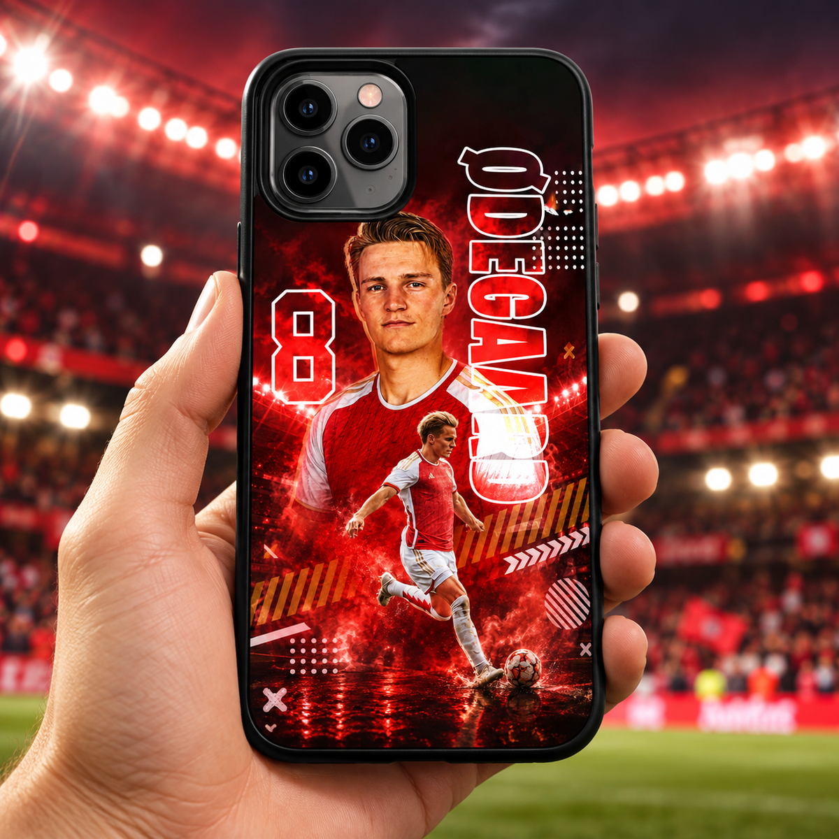 Martin Ødegaard graffiti black-edge TPU case lifestyle