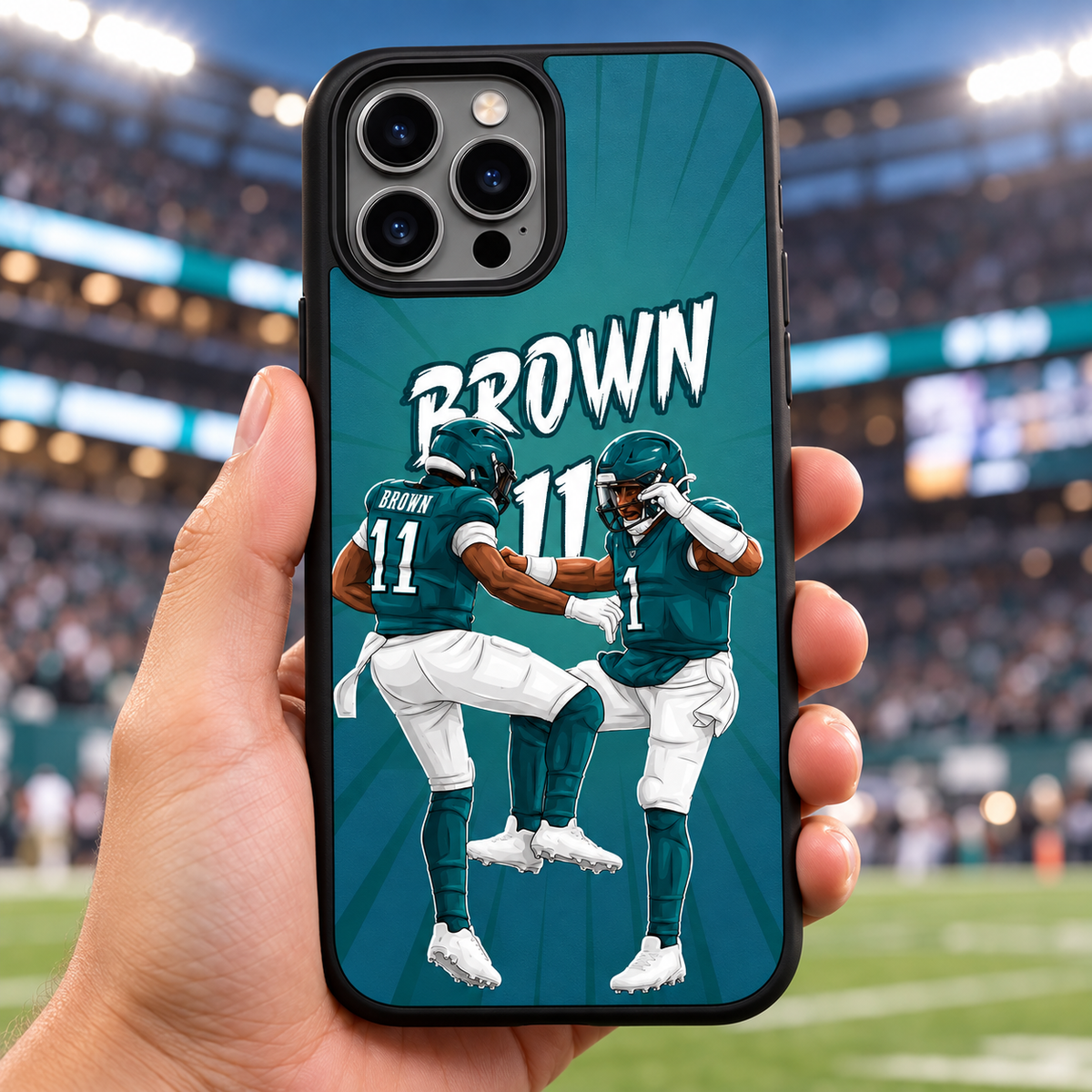 A.J. Brown graffiti TPU phone case lifestyle