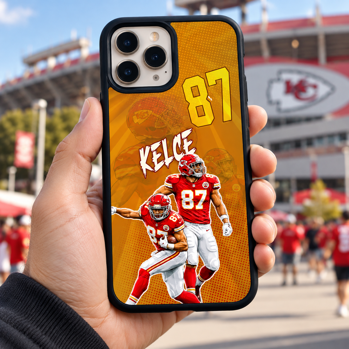 Travis Kelce graffiti TPU phone case lifestyle