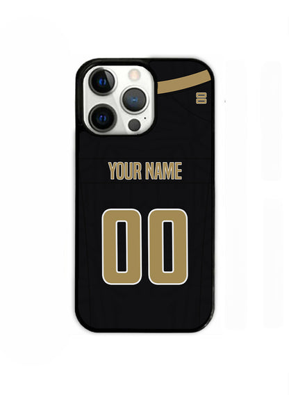 New Orleans Football Colors Personalized Name & Number Phone Case for iPhone & Samsung