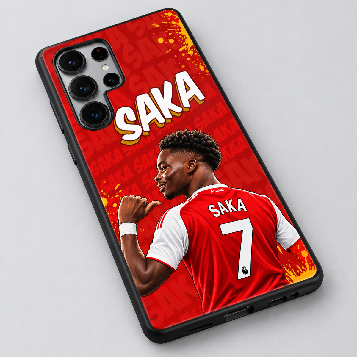 Bukayo Saka phone case detail