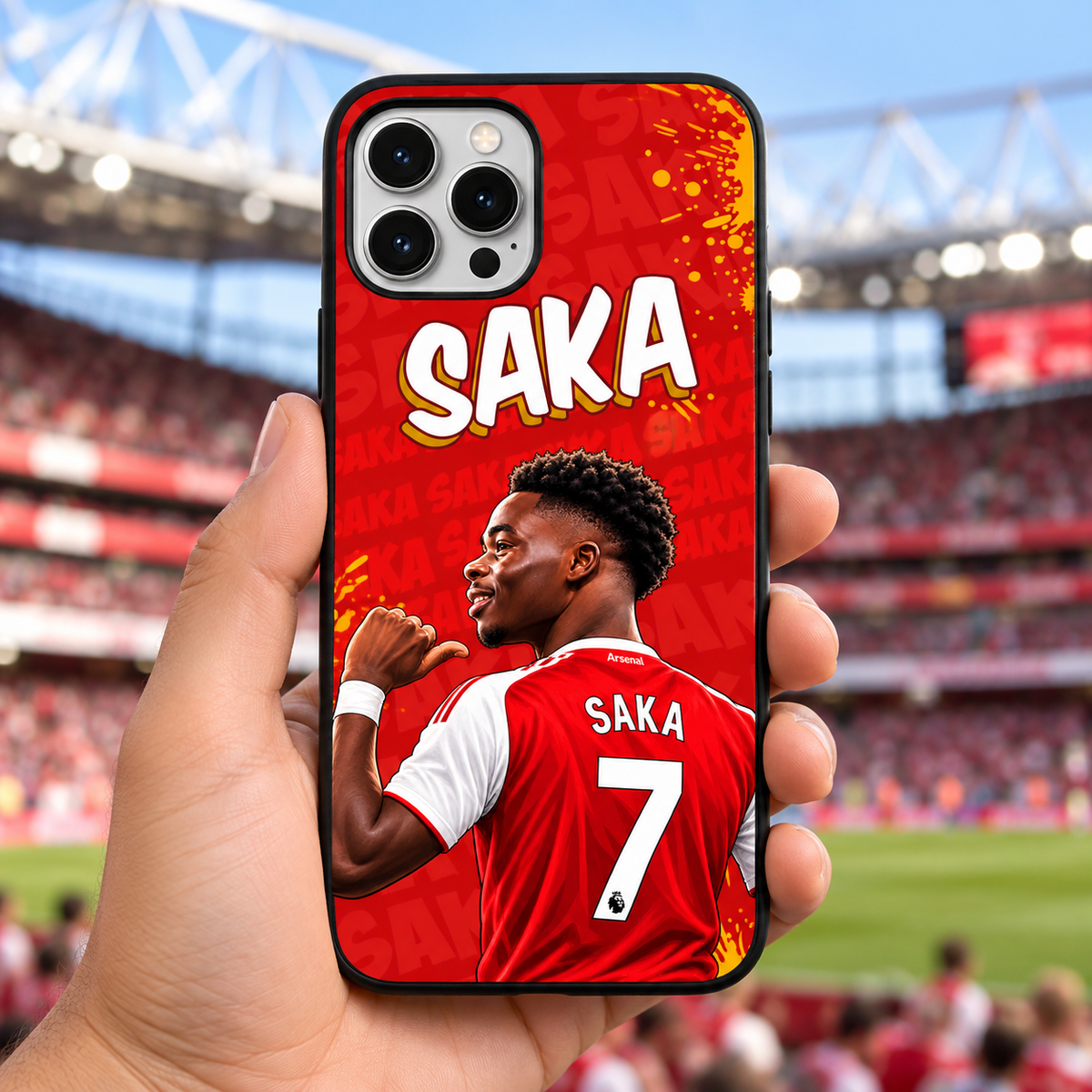 Bukayo Saka phone case lifestyle
