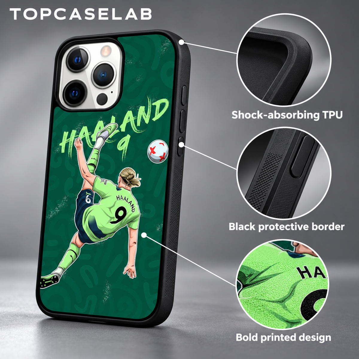 Haaland Graffiti TPU Phone Case For iPhone & Samsung — features