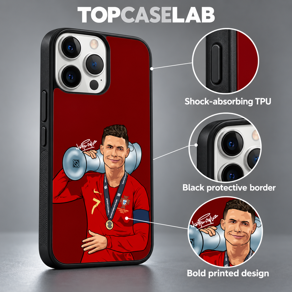 Cristiano Ronaldo Graffiti Art Phone Case – Cool CR7 Design for iPhone & Samsung — features