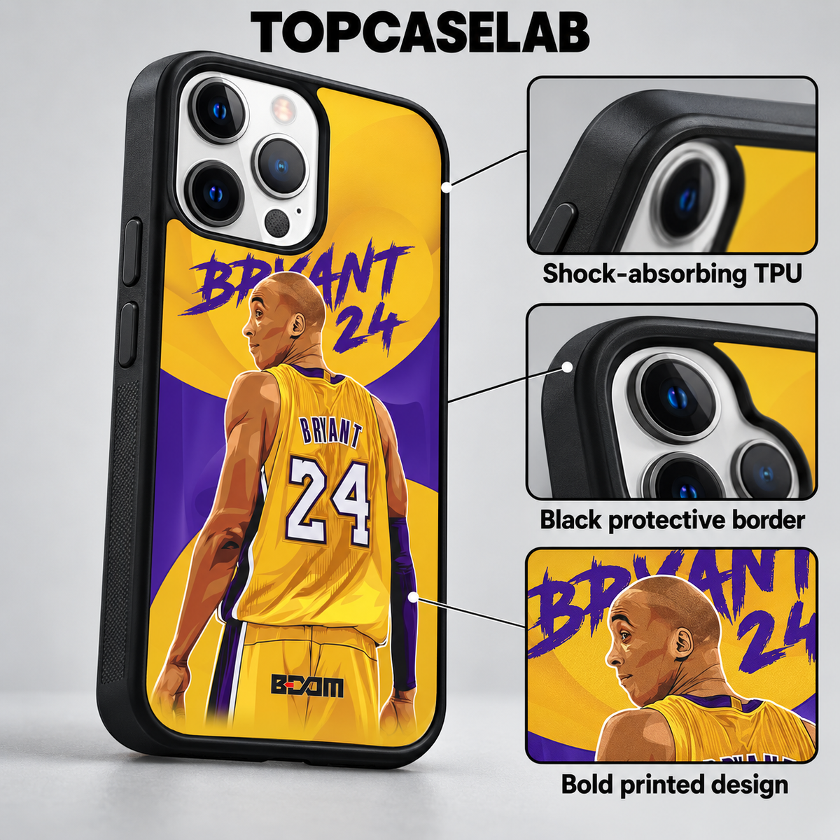 Kobe Bryant Legend Photo Case for iPhone Samsung – Gift for Basketball Fans — features