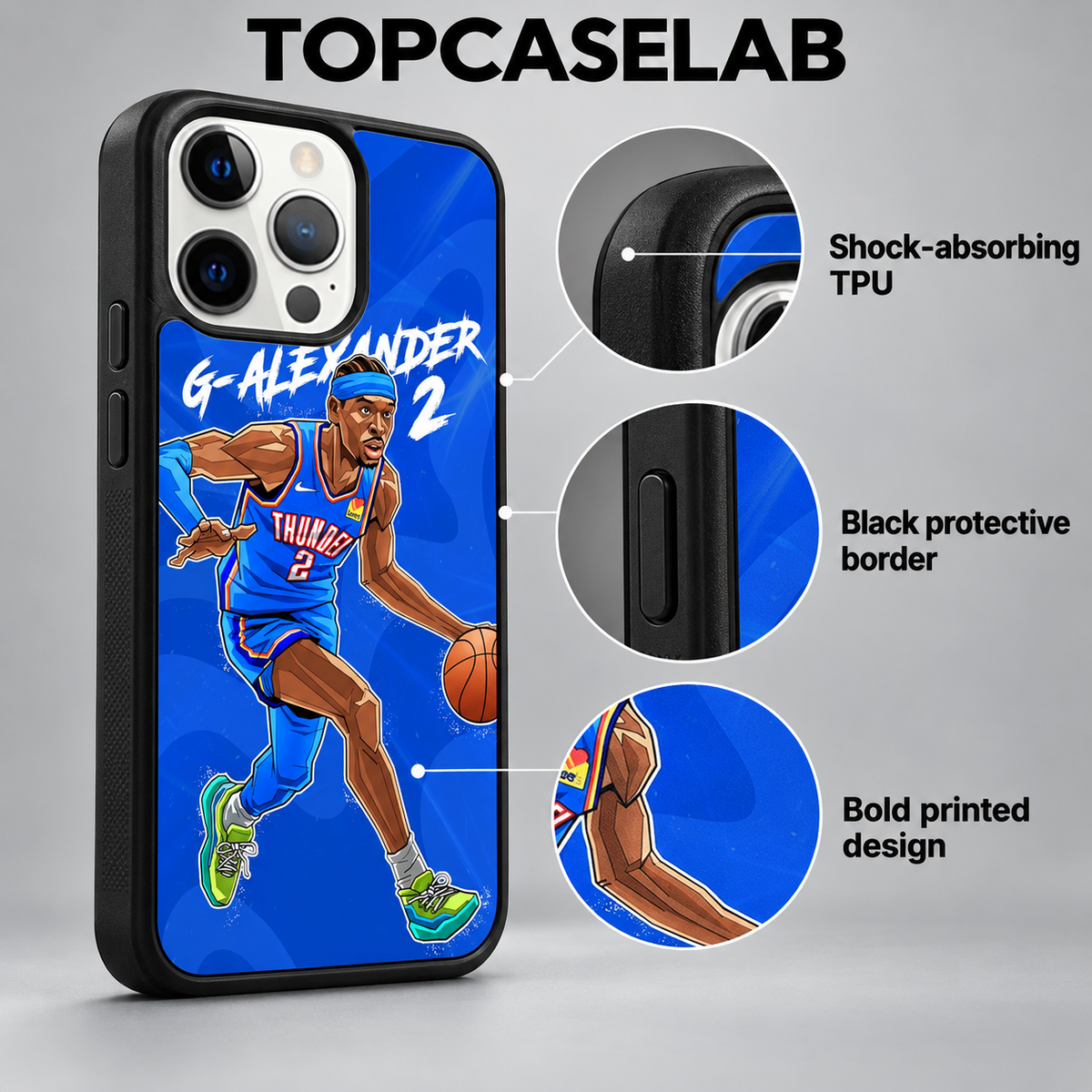 Gilgeous-Alexander NBA Photo Case for iPhone Samsung – Gift for Basketball Fans — features