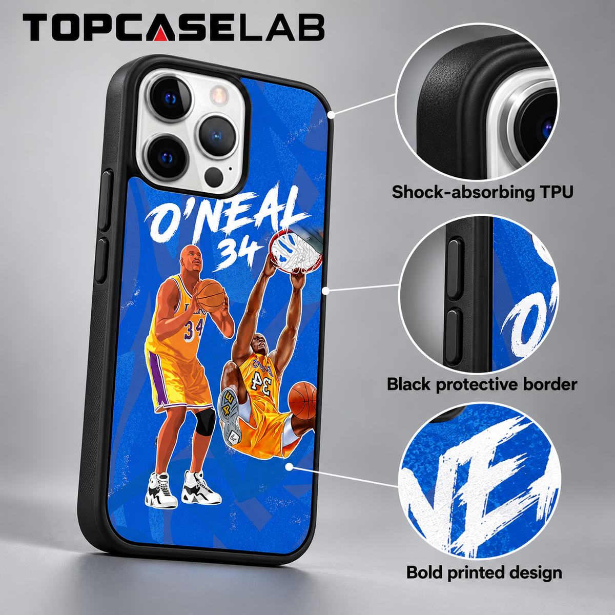 Shaq Graffiti Case for iPhone & Samsung NBA Legend Art Shockproof Cover — features