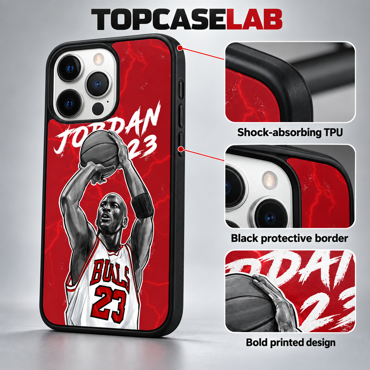 Michael Jordan Art Case iPhone Samsung Graffiti Style Sneakerhead Gift — features