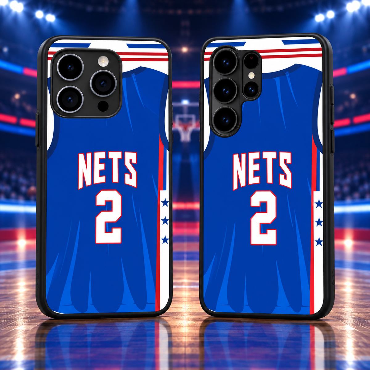 Brooklyn Nets Blue Jersey #2 TPU Phone Case for iPhone & Samsung — iPhone 18 Pro Max and Samsung Galaxy S26 Ultra mockup