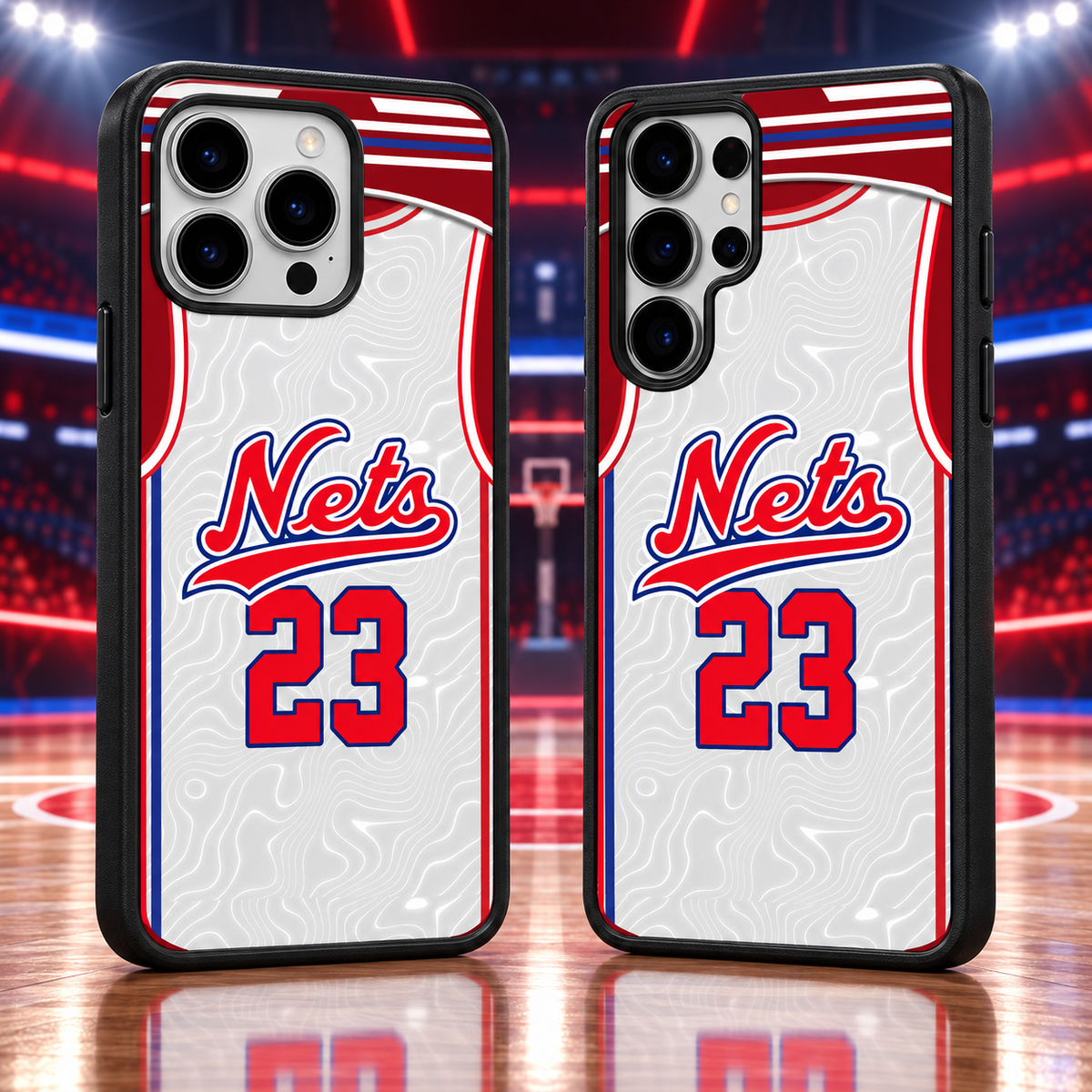 Brooklyn Nets Red White & Blue #23 TPU Phone Case for iPhone & Samsung — iPhone 18 Pro Max and Samsung Galaxy S26 Ultra mockup