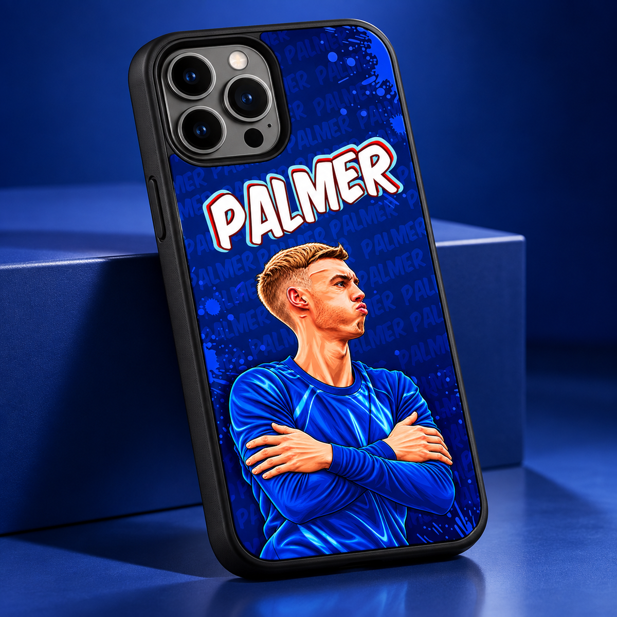 Cole Palmer graffiti black-edge TPU case closeup