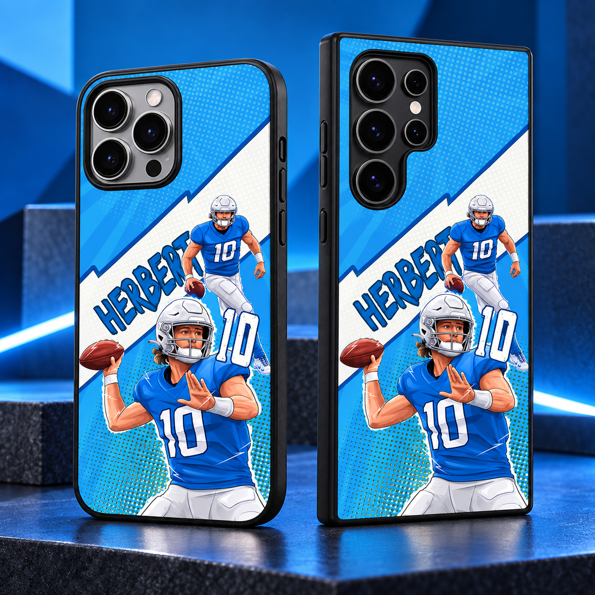 Justin Herbert graffiti black-edge TPU case main