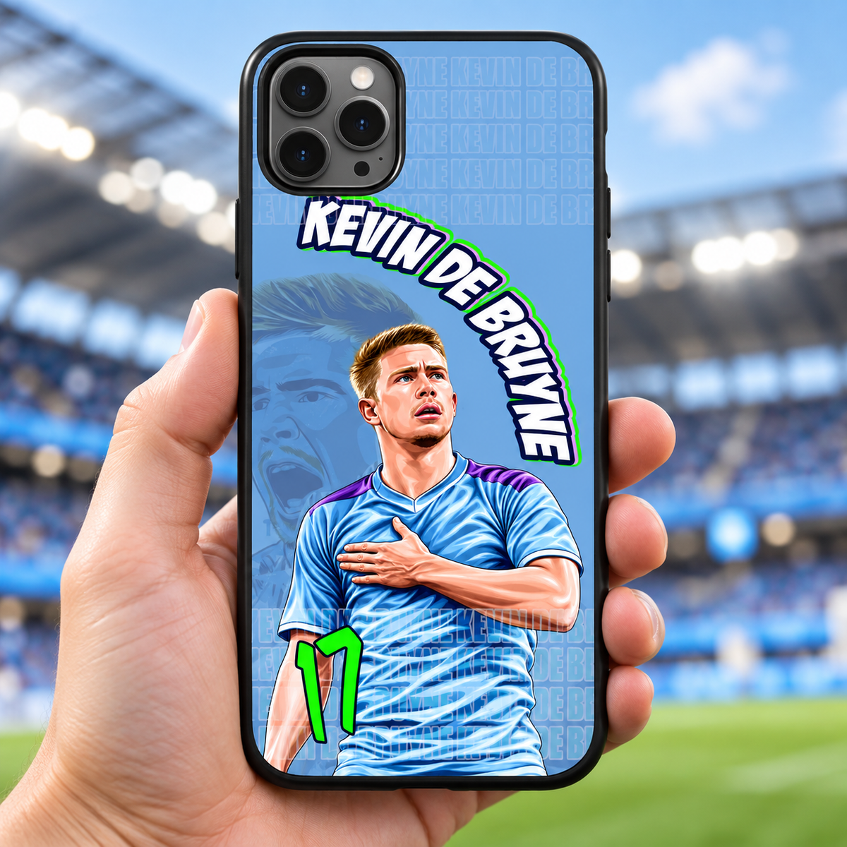 Kevin De Bruyne graffiti black-edge TPU case lifestyle