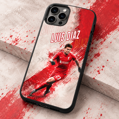 Luis Díaz graffiti black-edge TPU case closeup