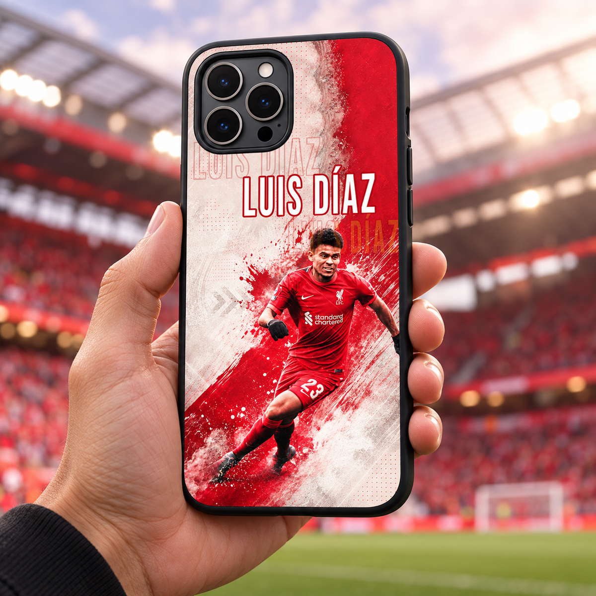 Luis Díaz graffiti black-edge TPU case lifestyle