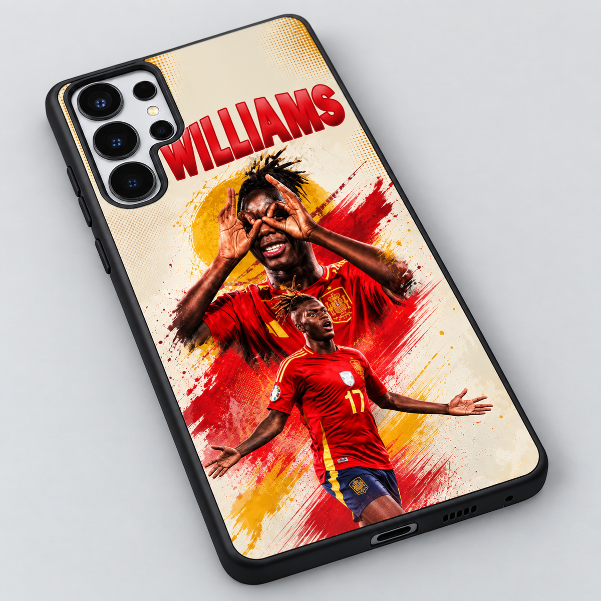 Nico Williams TPU phone case — detail