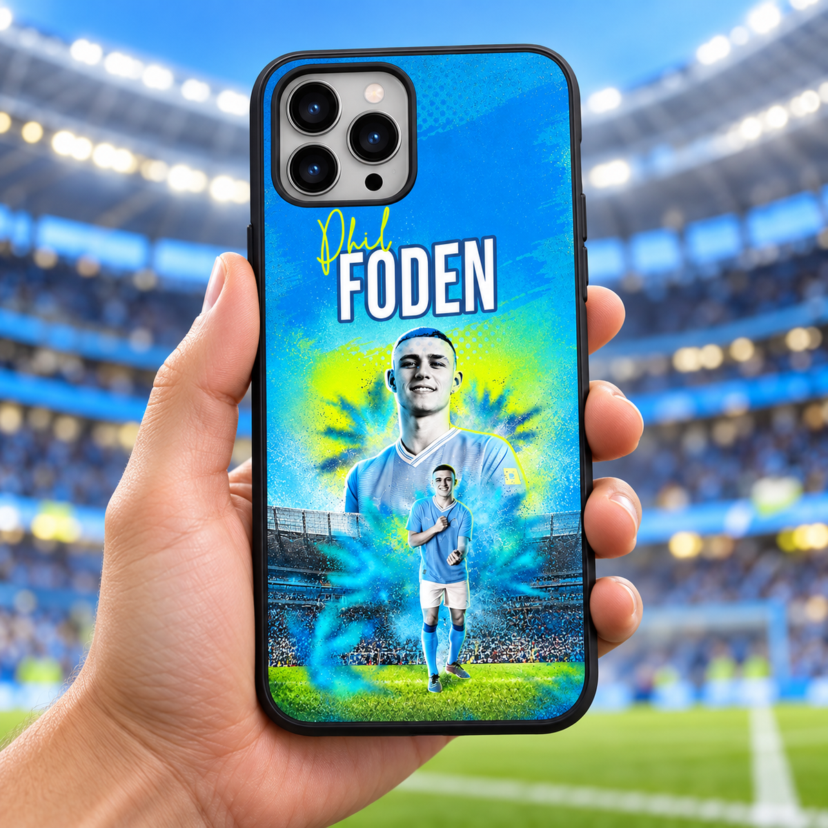 Phil Foden graffiti black-edge TPU case lifestyle