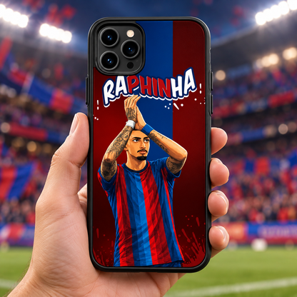 Raphinha graffiti black-edge TPU case lifestyle