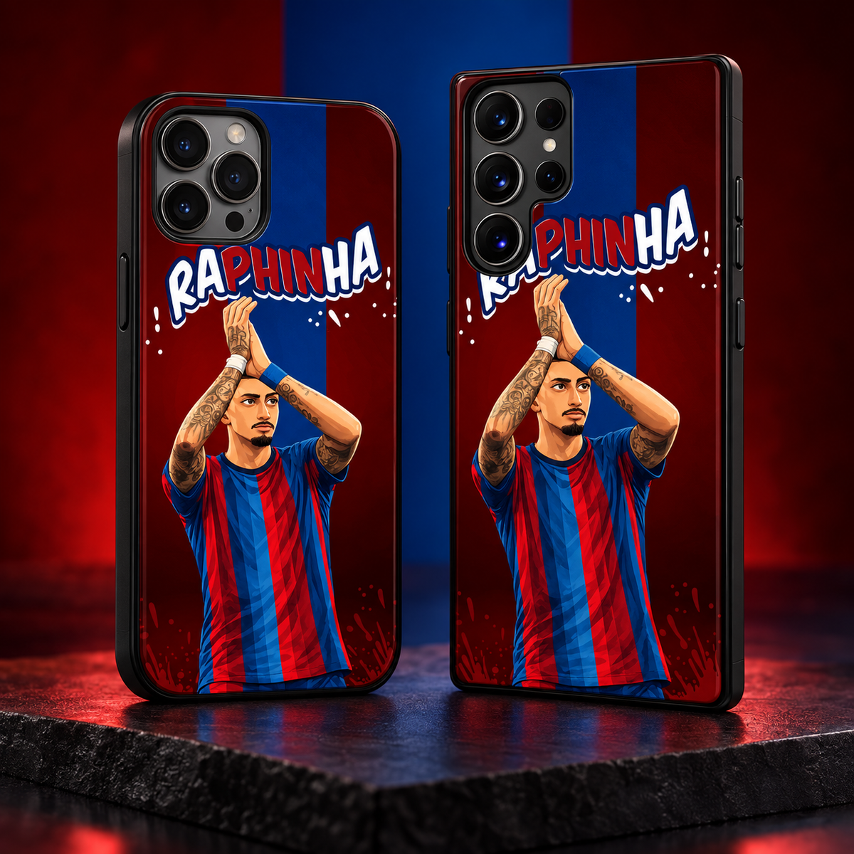 Raphinha graffiti black-edge TPU case main