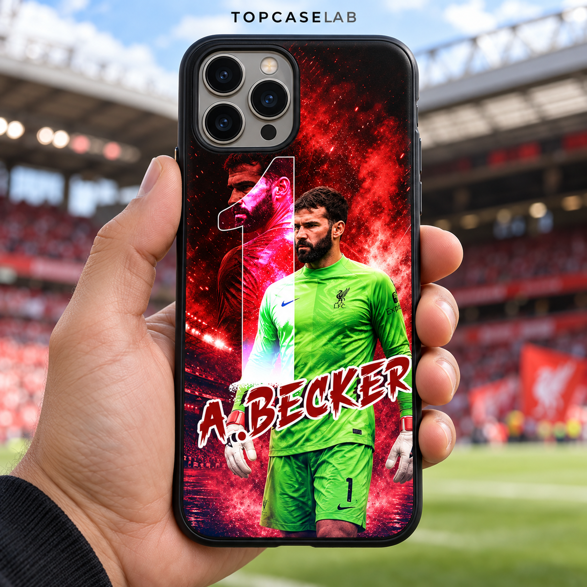 Alisson Becker black TPU phone case lifestyle