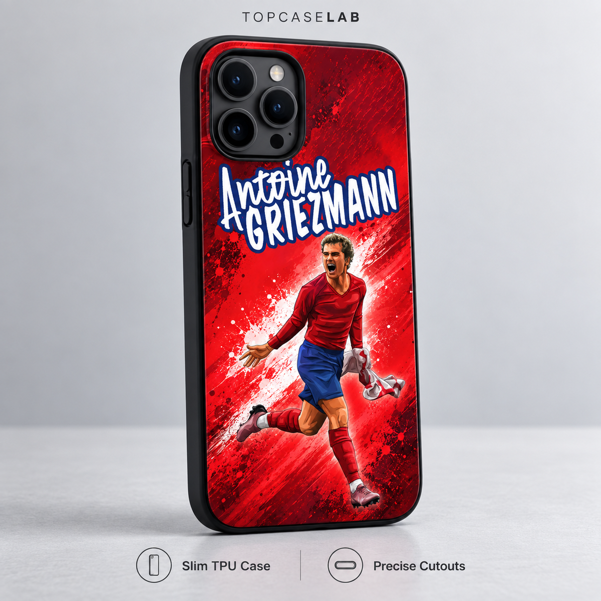 Antoine Griezmann graffiti black TPU phone case – detail