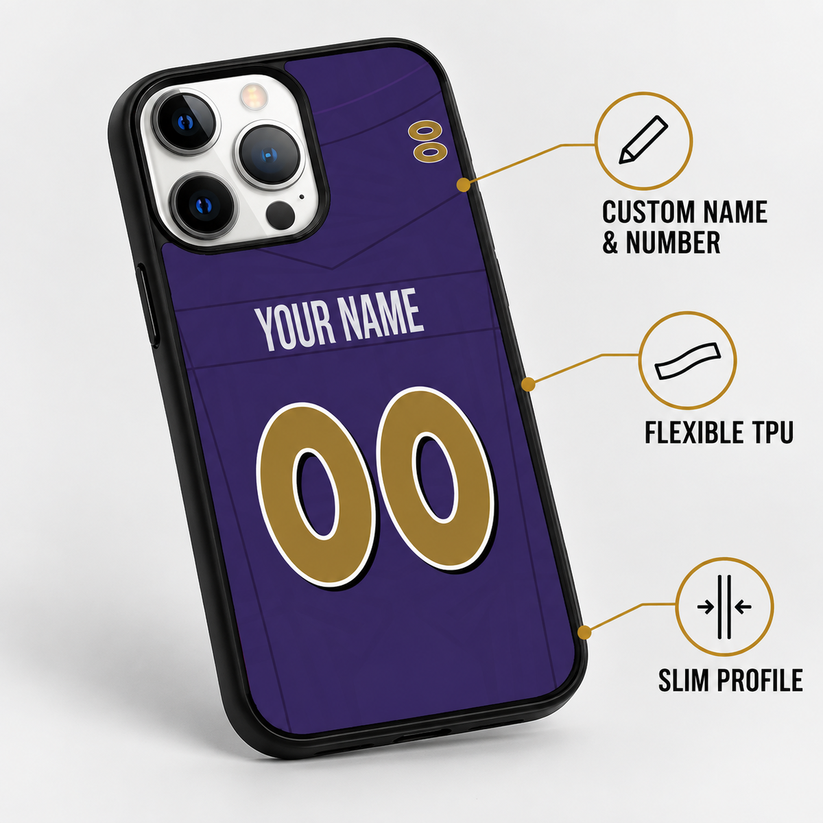 Baltimore personalized football case features