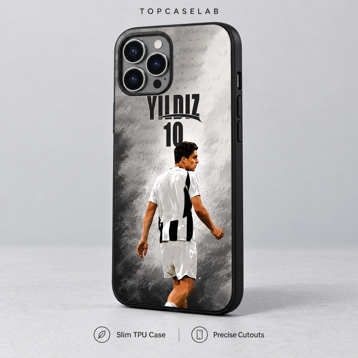 Kenan Yıldız Black & White graffiti black TPU case – detail