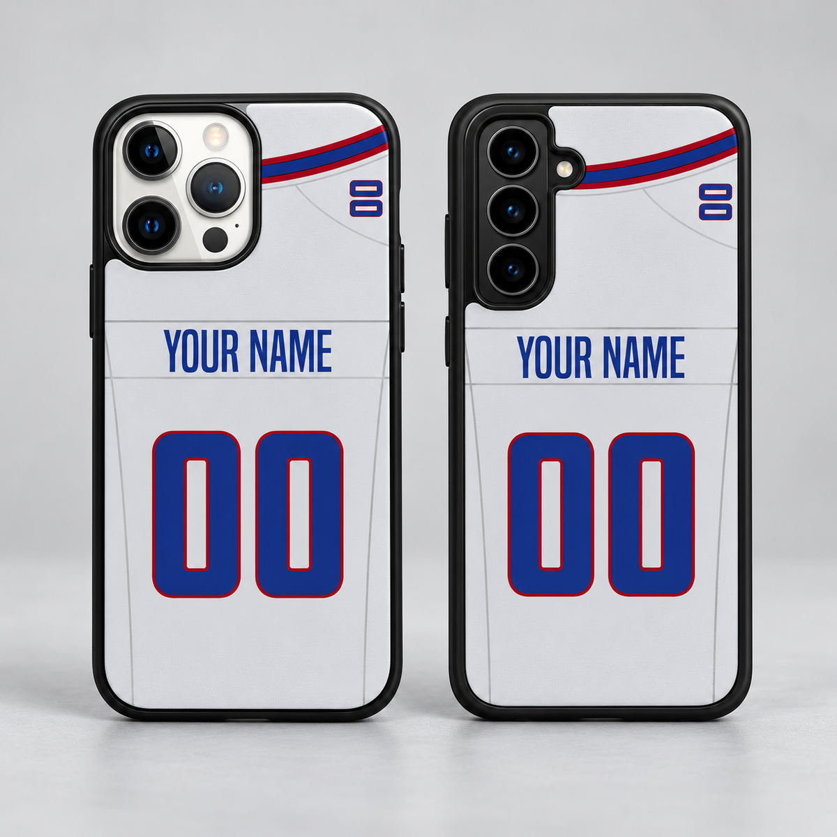 Buffalo personalized name and number phone case, iPhone and Samsung mockup