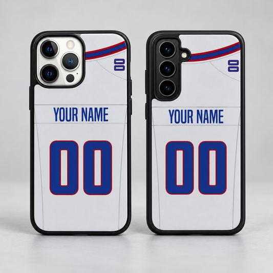 Buffalo personalized name and number phone case, iPhone and Samsung mockup