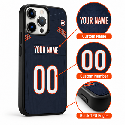 Chicago personalized case custom name, custom number and black TPU edges