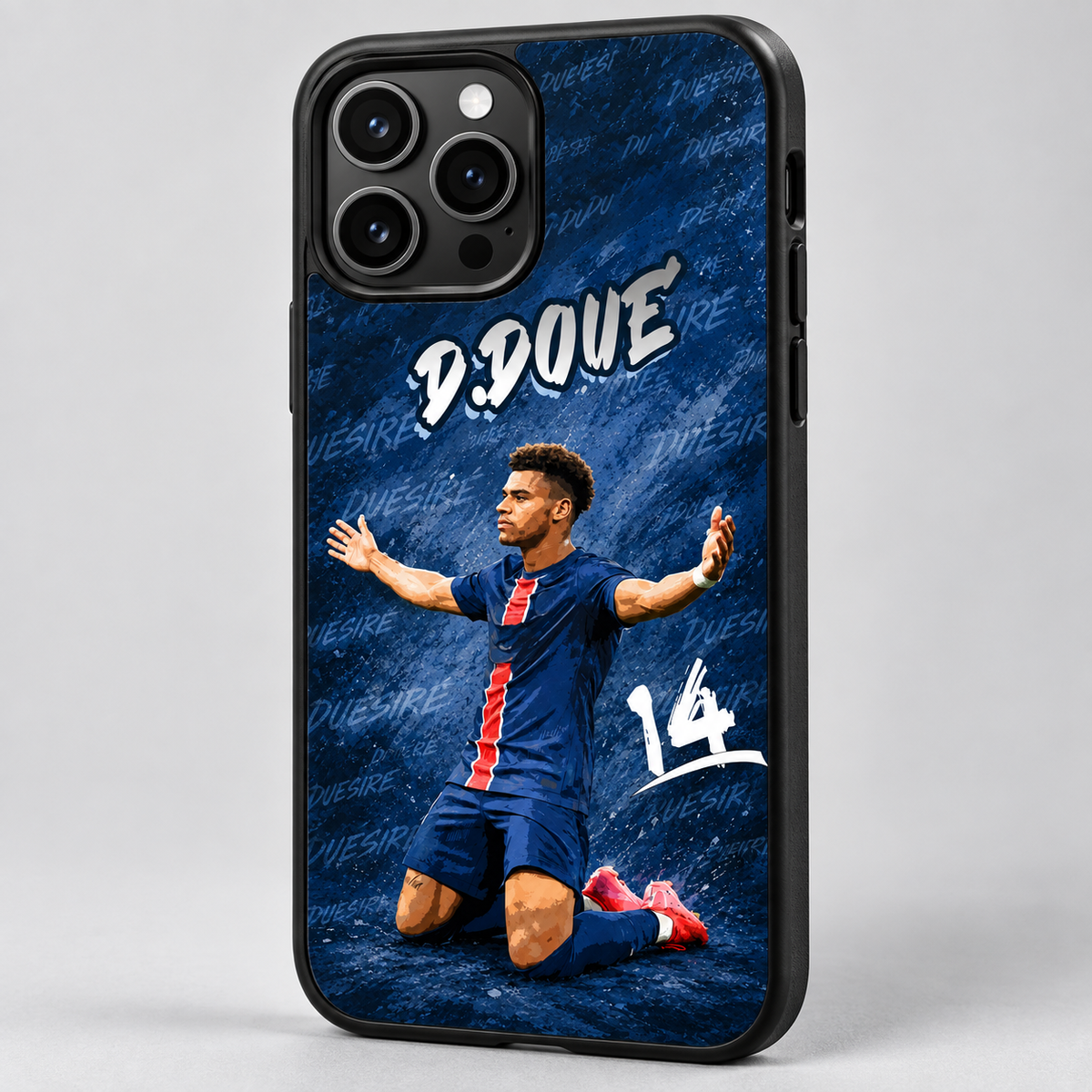 Désiré Doué graffiti TPU case close-up