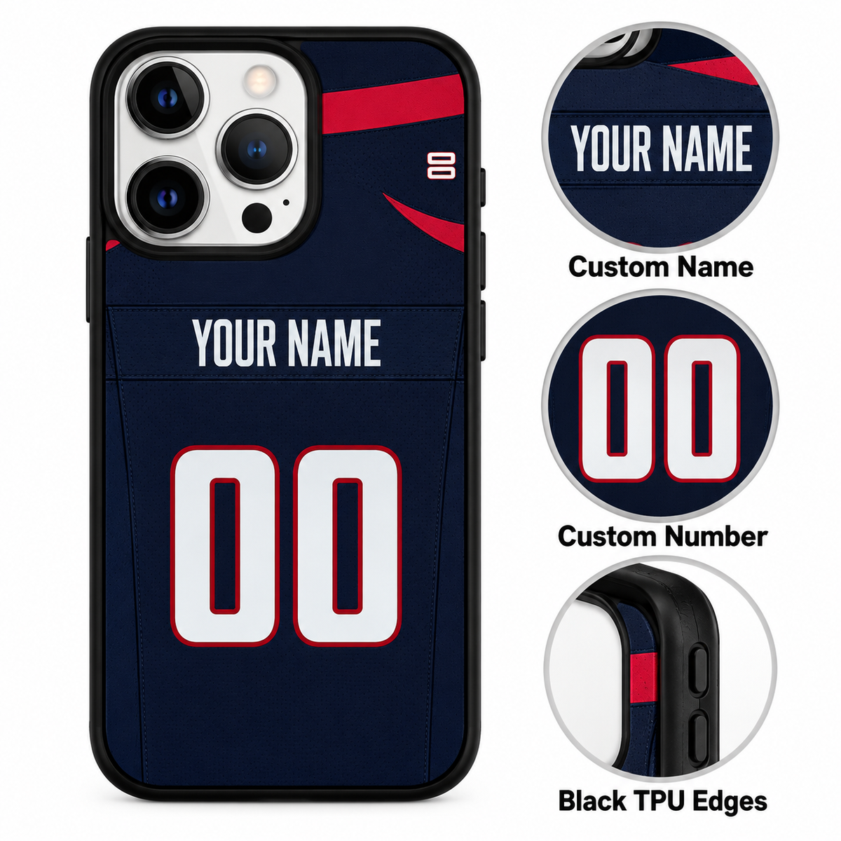 Houston personalized phone case features mockup
