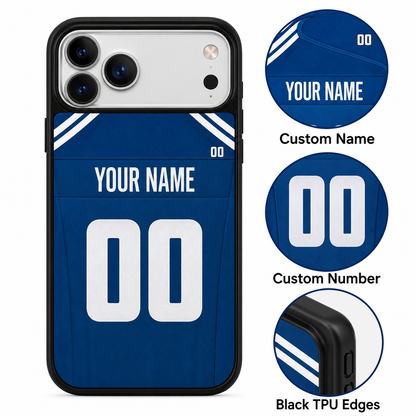 Indianapolis personalized name and number case features mockup
