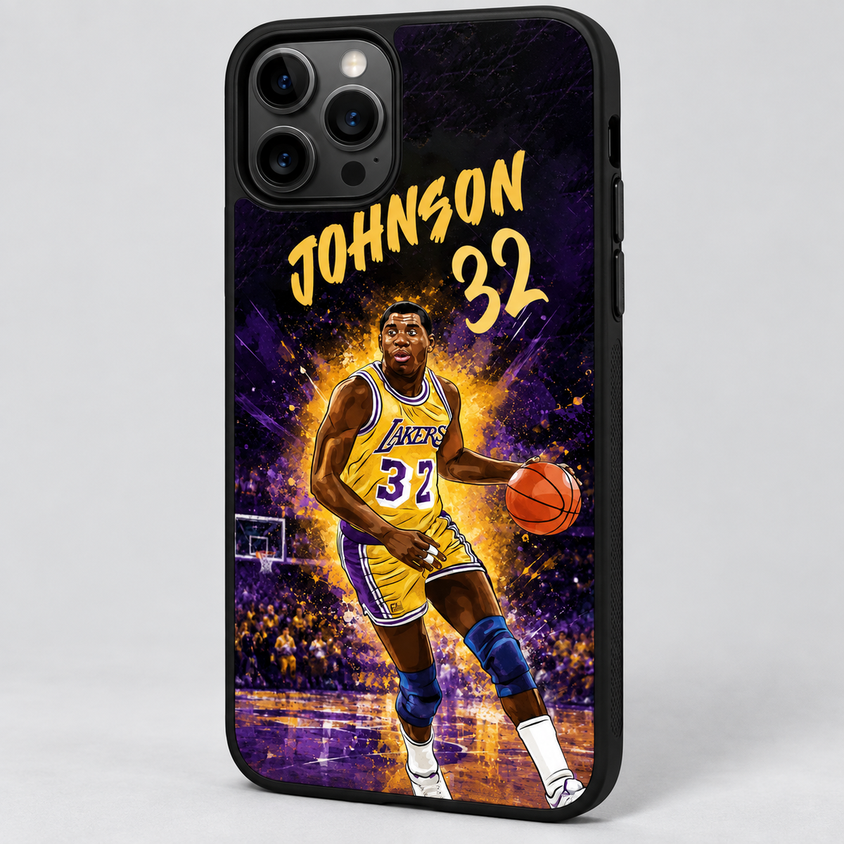 Magic Johnson graffiti TPU case close-up
