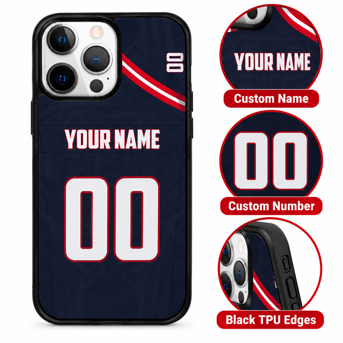 New England personalized phone case features mockup