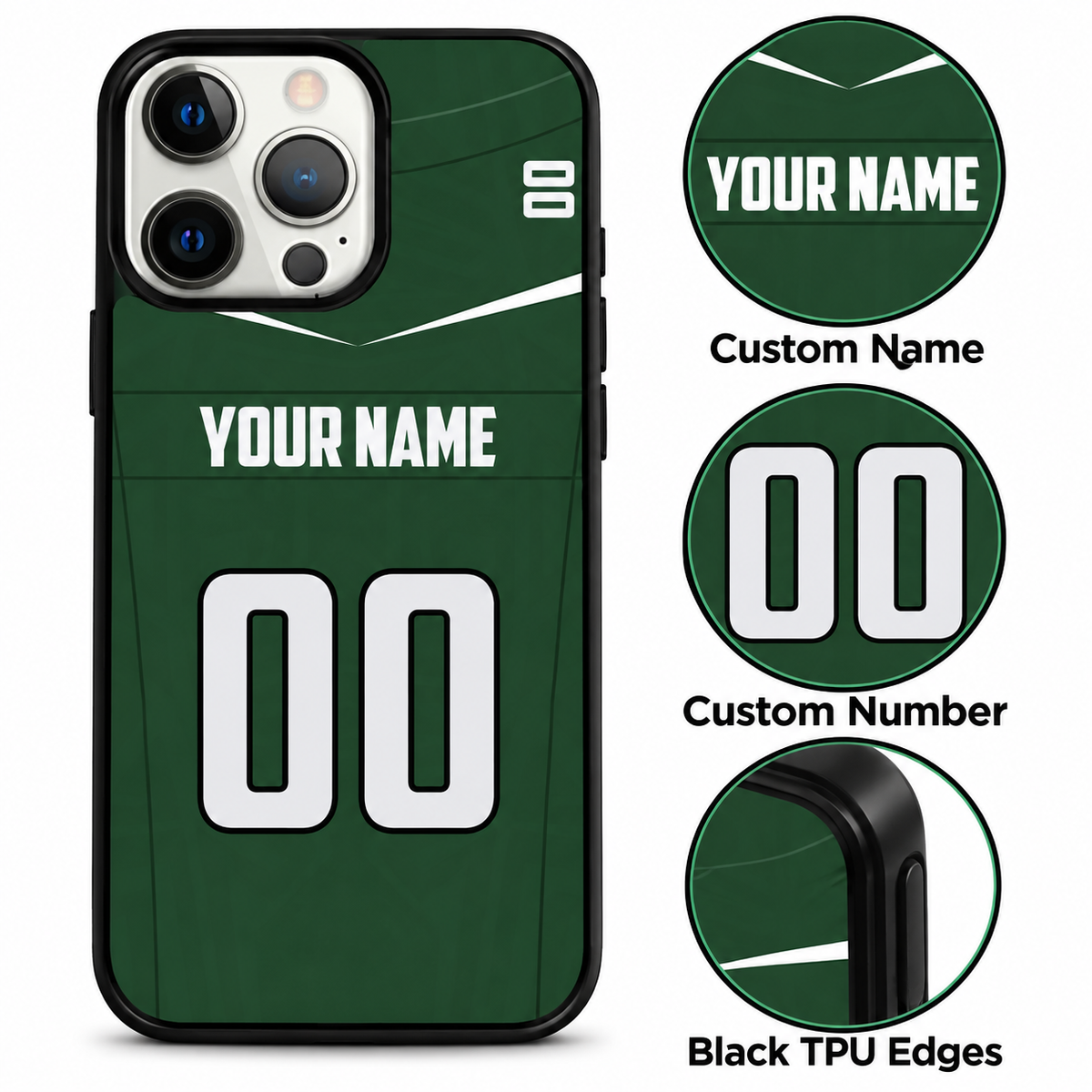 New York Jets personalized phone case features mockup