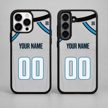 Carolina personalized name and number iPhone and Samsung cases