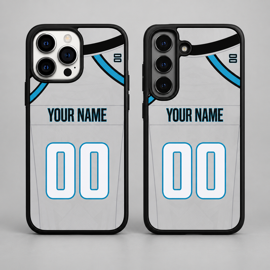Carolina personalized name and number iPhone and Samsung cases