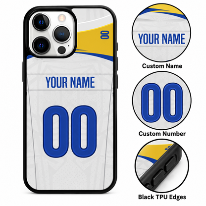 Los Angeles Rams personalized phone case features mockup