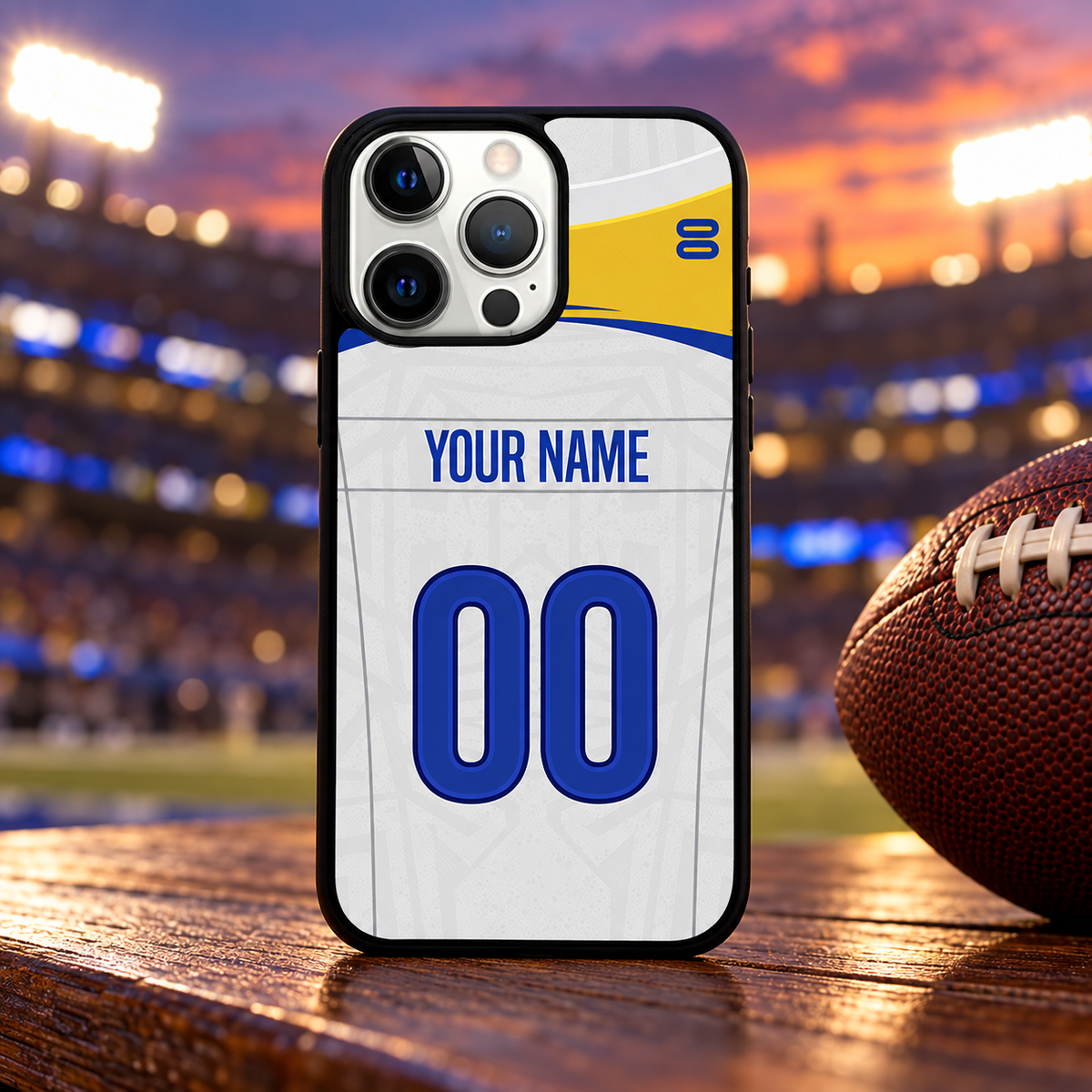 Los Angeles Rams personalized phone case lifestyle mockup