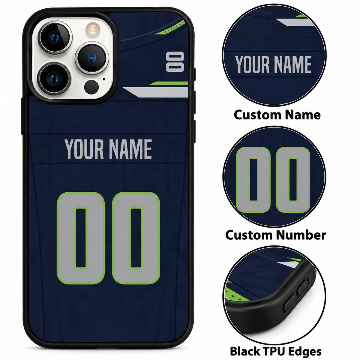 Seattle personalized phone case features mockup