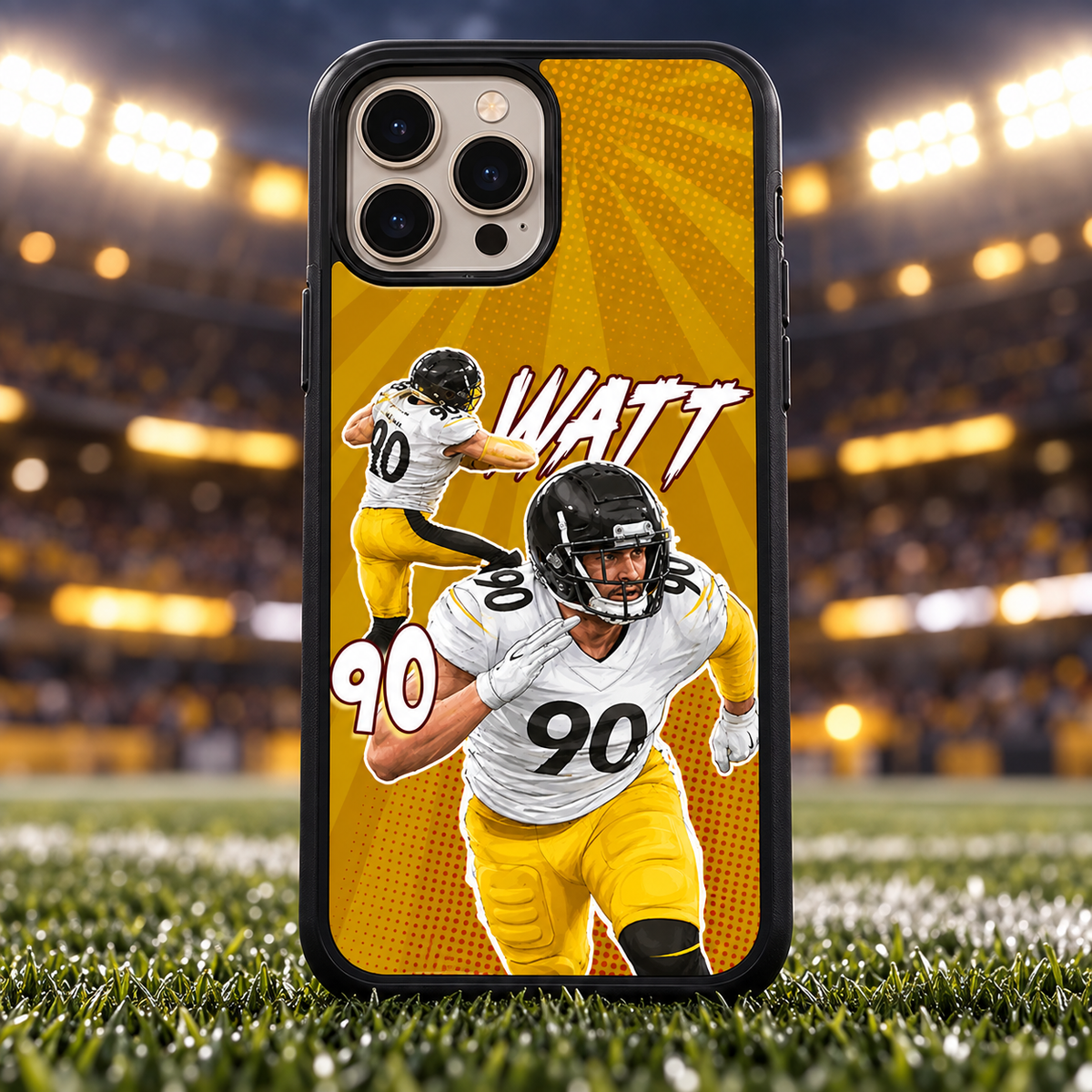 T.J. Watt graffiti TPU phone case stadium