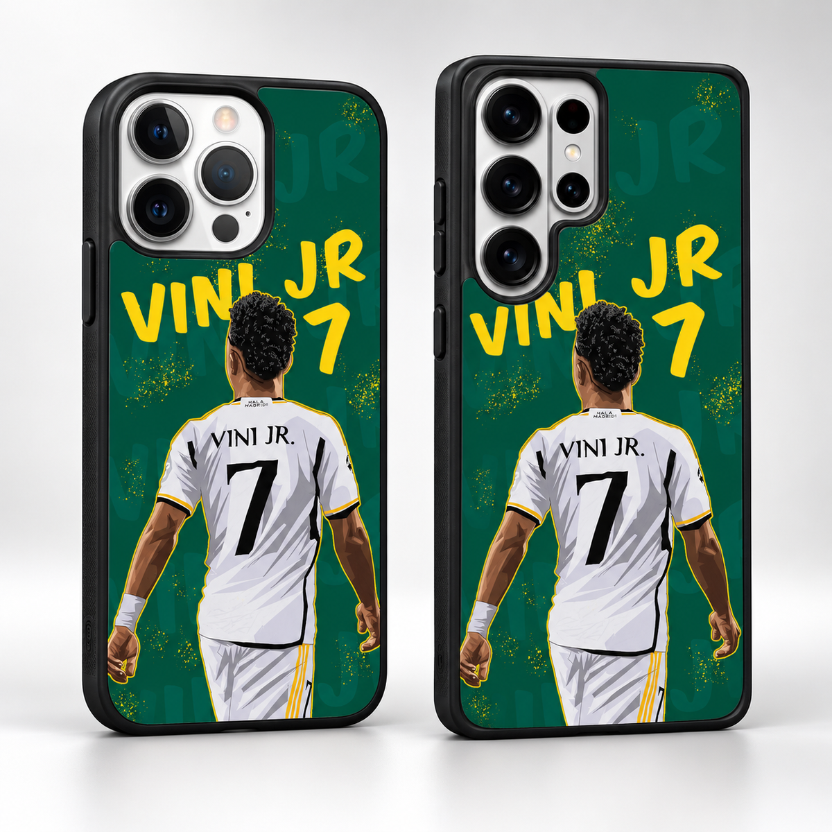Vini Jr graffiti black TPU case — main